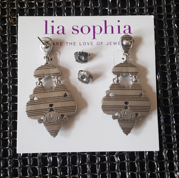 Lia Sophia Green Bling Chandelier Earrings - Picture 2 of 3